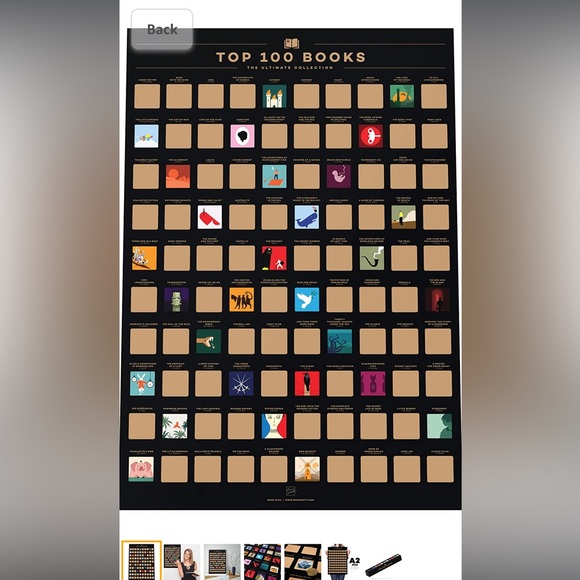 BNIB Top 100 scratch off books poster - Picture 3 of 5